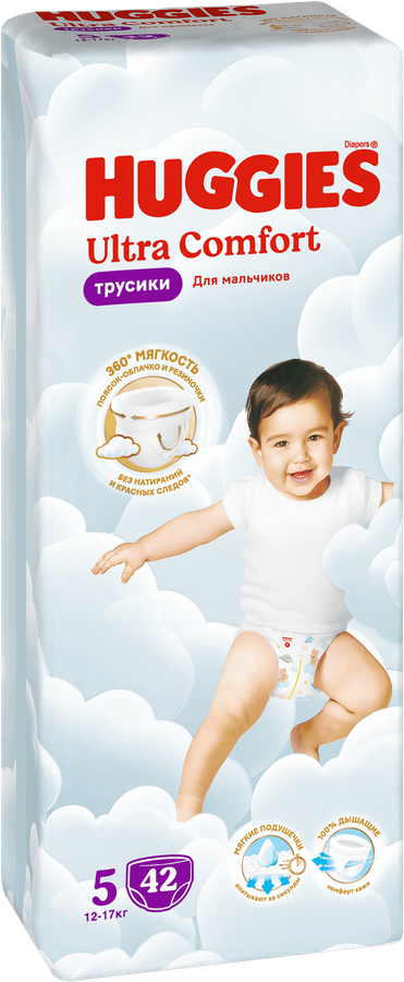Подгузники-трусики для мальчиков HUGGIES Ultra Comfort 5 12–17кг, 42шт, превью