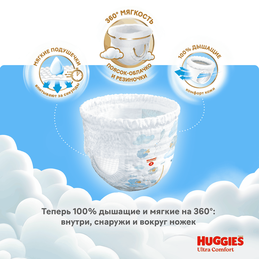 Подгузники-трусики для мальчиков HUGGIES  Ultra Comfort 6 15–25кг, 38шт, предпросмотр