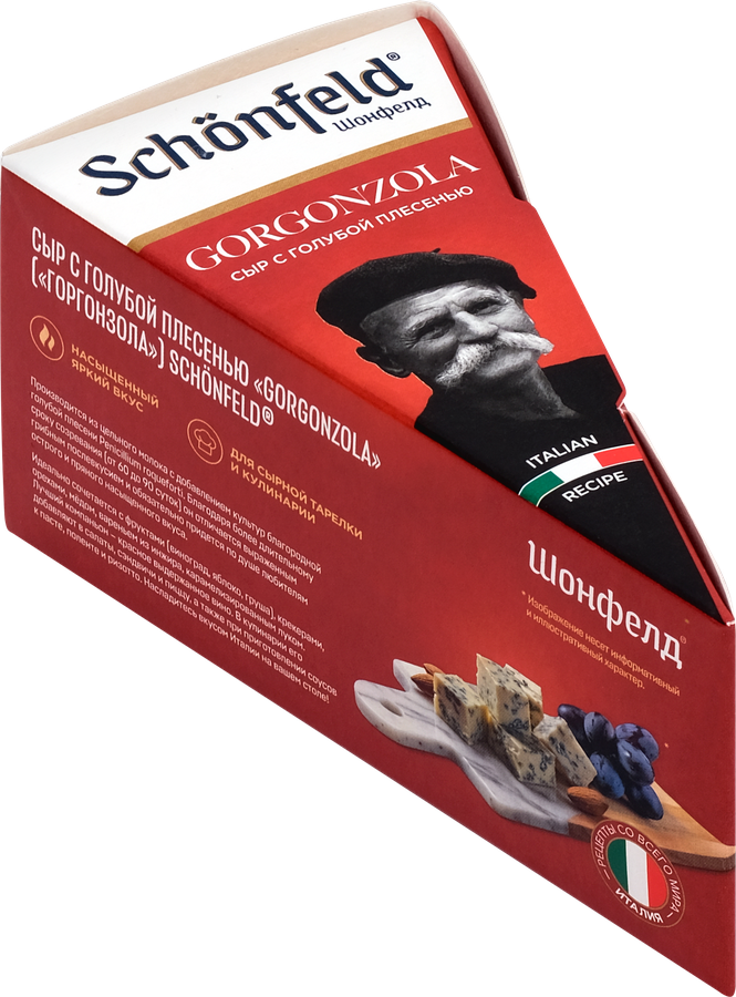 Сыр SCHONFELD Горгонзола с голубой плесенью 50%, без змж, 100г, предпросмотр