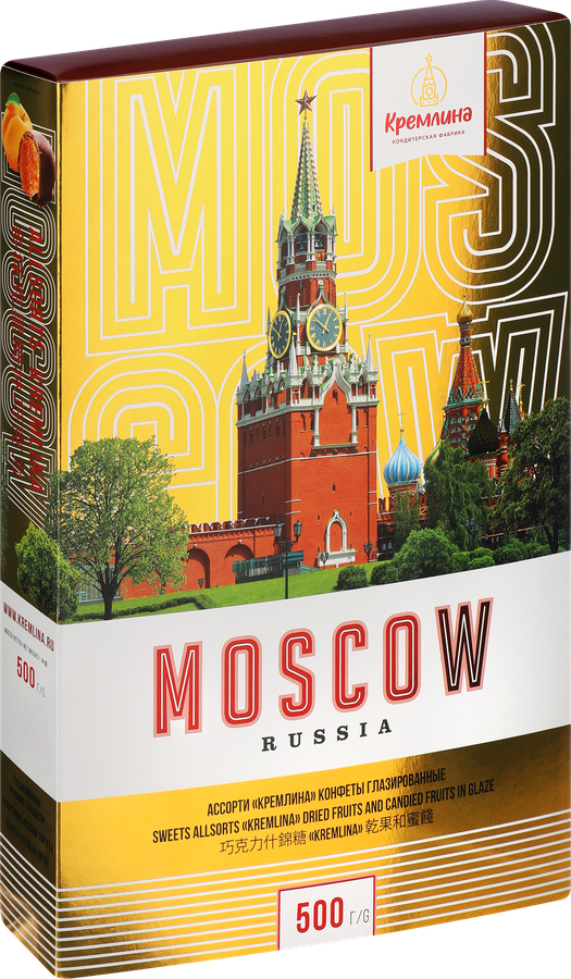 Конфеты КРЕМЛИНА Moscow сухофрукты в шоколаде, глазированные, 500г, превью