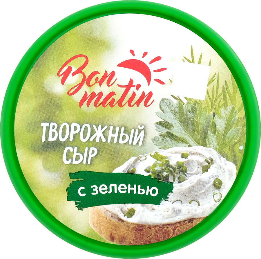 Сыр творожный BON MATIN с зеленью 30%, без змж 130г, 130г, превью