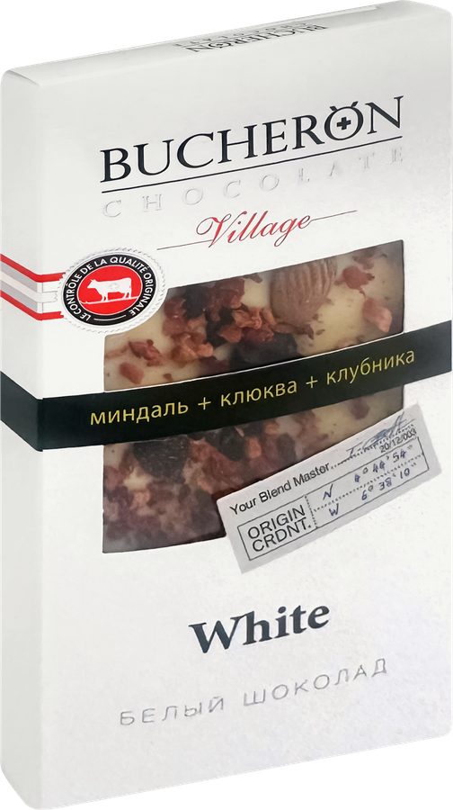 Шоколад белый BUCHERON Village с миндалем, клюквой и клубникой, 85г, превью
