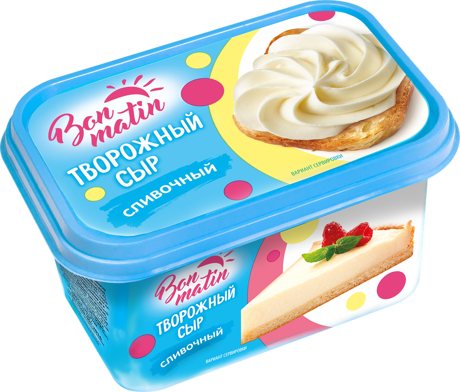 Сыр творожный BON MATIN Сливочный 30%, без змж 380г, 380г, превью