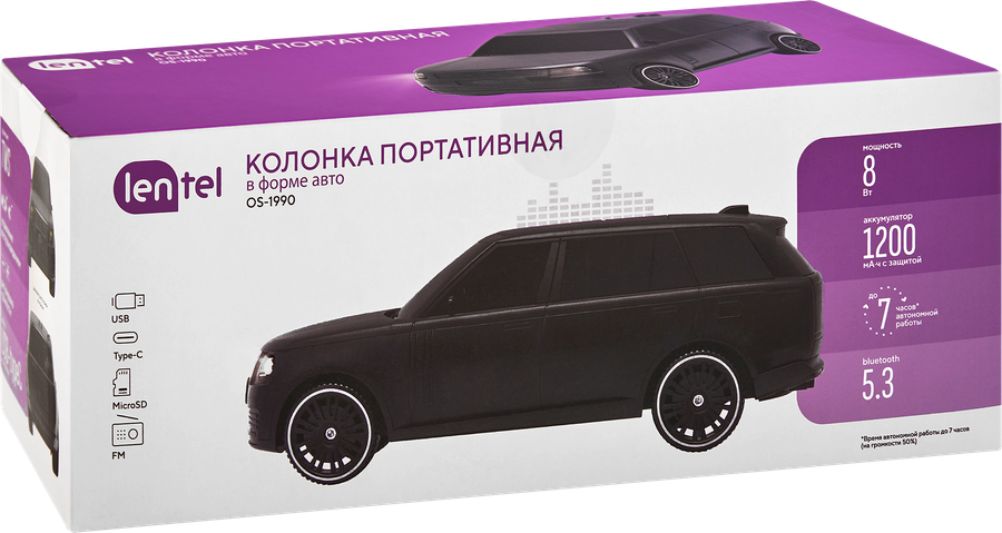 Колонка портативная LENTEL Внедорожник, 8Вт, Арт. OS-1990, предпросмотр