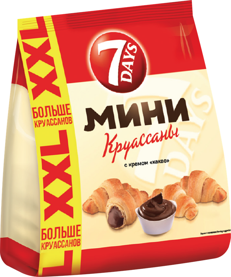 Мини-круассаны 7DAYS с кремом какао, 335г, превью
