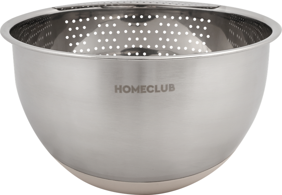 Миска-дуршлаг HOMECLUB Strain 22см, с наклоном, нержавеющая сталь, силикон, Арт. SSB-22, превью