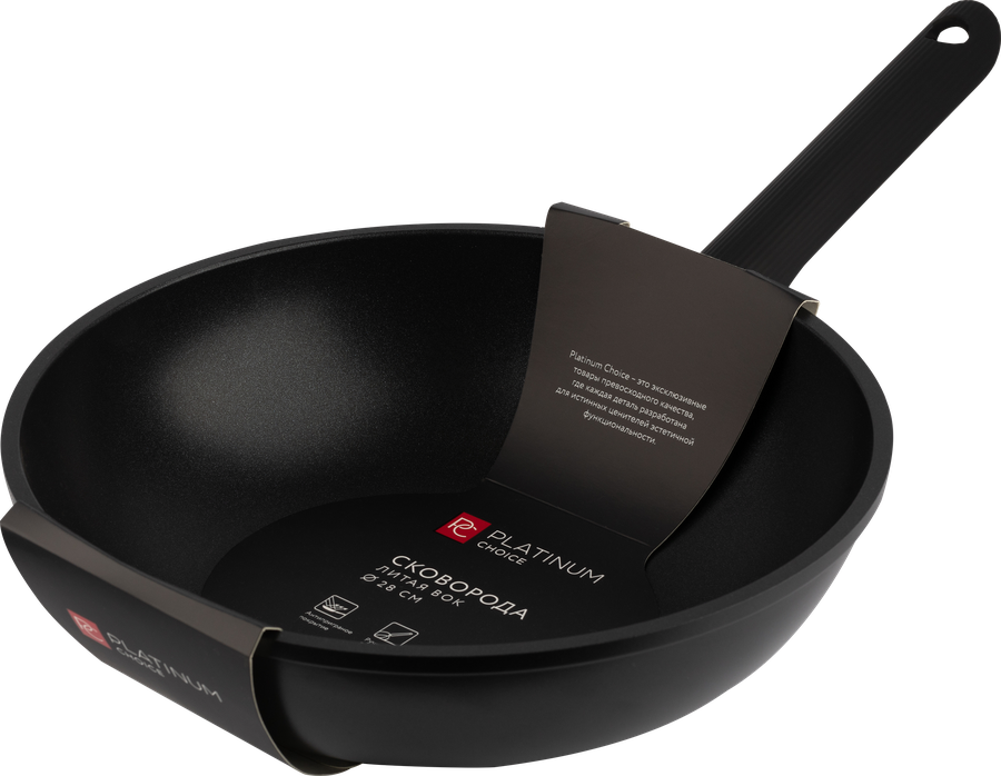 Сковорода-вок PLATINUM CHOICE Smart Cook 28см, литая, индукция, антипригарное покрытие, ручка soft touch, Арт. SC-PL-28-W, превью