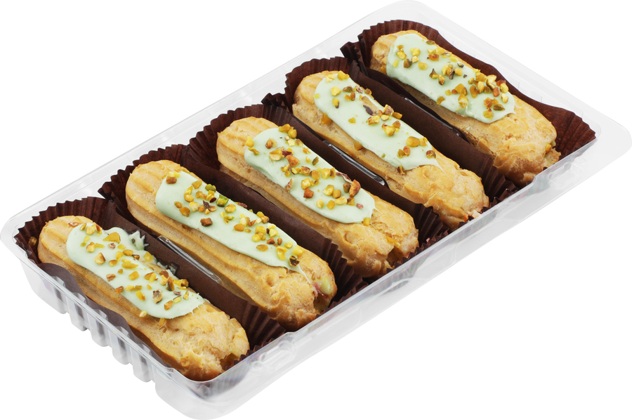 Пирожные MIREL Эклеры с фисташковым заварным кремом и малиной, 235г, предпросмотр