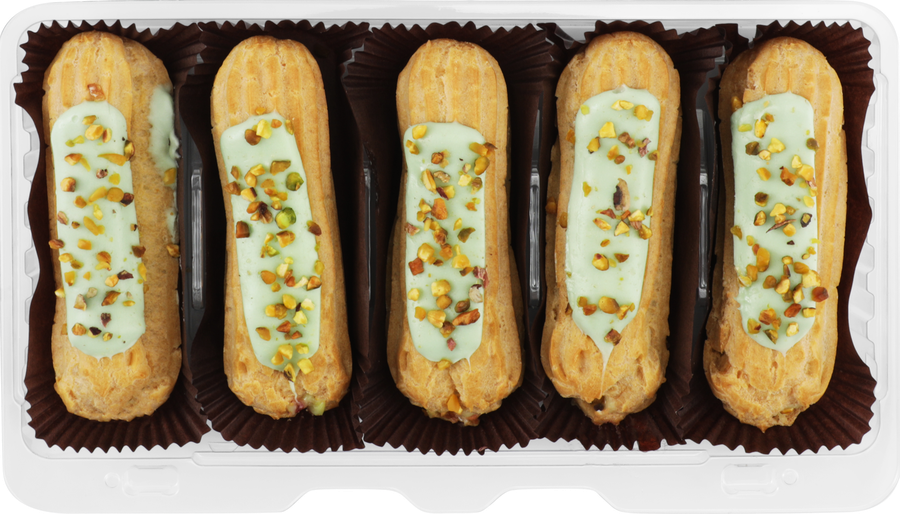Пирожные MIREL Эклеры с фисташковым заварным кремом и малиной, 235г, превью