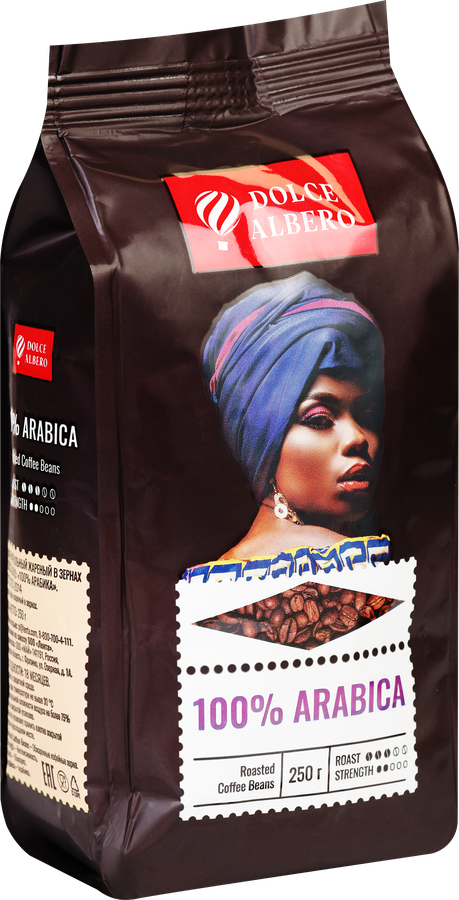 Кофе зерновой DOLCE ALBERO 100% Arabica, 250г, превью