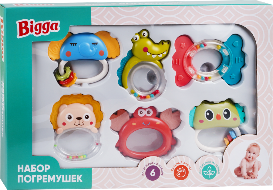 Набор игровой BIGGA Погремушки, Арт. 991090112, 6шт, превью
