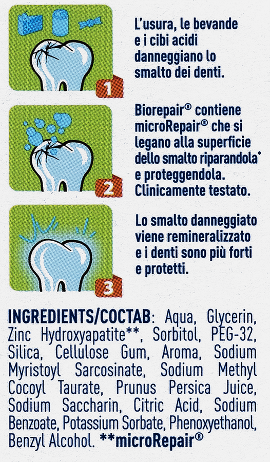 Зубная паста детская BIOREPAIR для укрепления детской эмали, с персиком, 50мл, превью