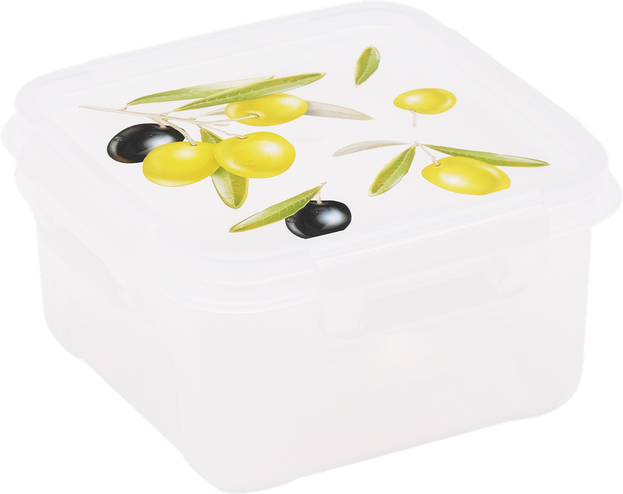 Контейнер для СВЧ 4 FAMILY Fresh олива, квадратный, 0.6л, предпросмотр