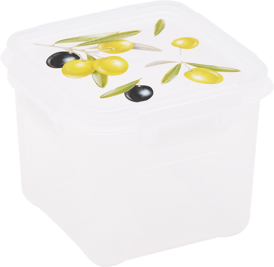 Контейнер для СВЧ 4 FAMILY Fresh олива, квадратный, 0.9л, превью