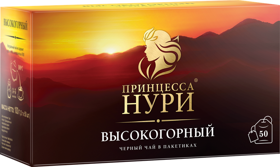 Чай черный ПРИНЦЕССА НУРИ Высокогорный, 50пак, превью