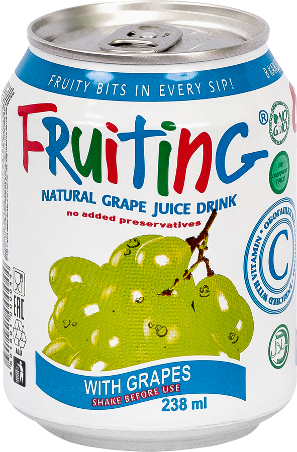 Напиток FRUITING из виноградного сока с целыми виноградинами негазированный, 0.238л, превью