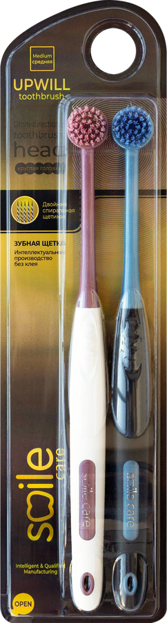 Зубная щетка SMILE CARE круглая для труднодоступных мест, мягкая, 2шт, предпросмотр
