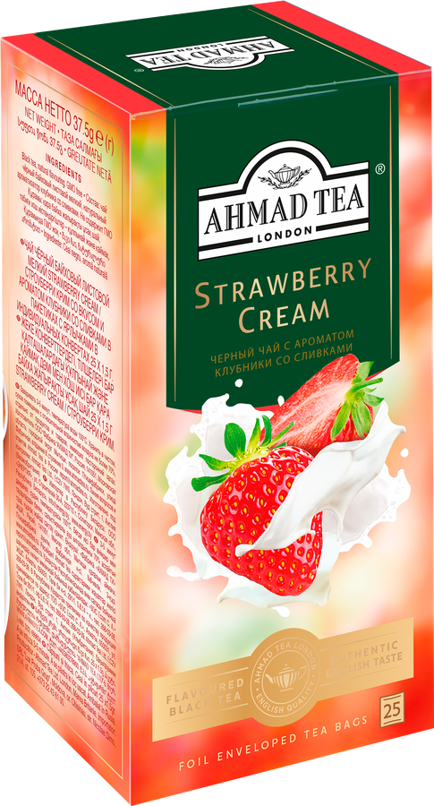 Чай черный AHMAD TEA Клубника со сливками, 25пак, предпросмотр