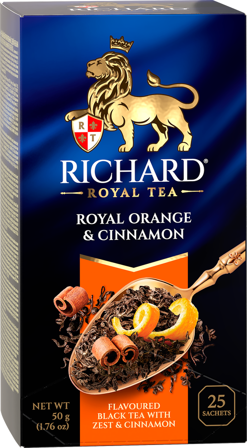 Чай черный RICHARD Royal Orange с цедрой апельсина и корицей, 25саш, предпросмотр