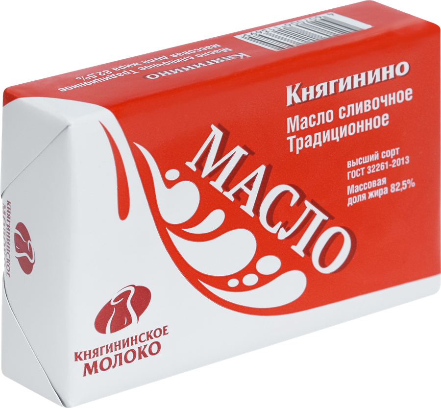 Масло сладкосливочное КНЯГИНИНО Традиционное 82,5%, без змж, 180г, предпросмотр