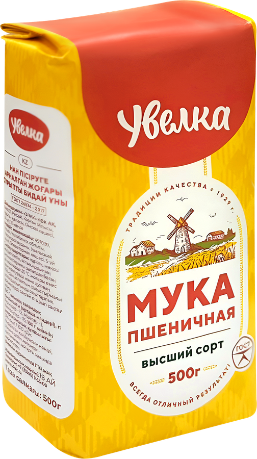 Мука пшеничная УВЕЛКА хлебопекарная высший сорт, 500г, предпросмотр