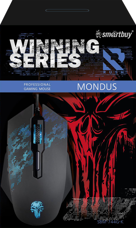 Мышь игровая проводная SMARTBUY Rush Mondus, черная, SBM-743G-K, SBM-744G-K, превью