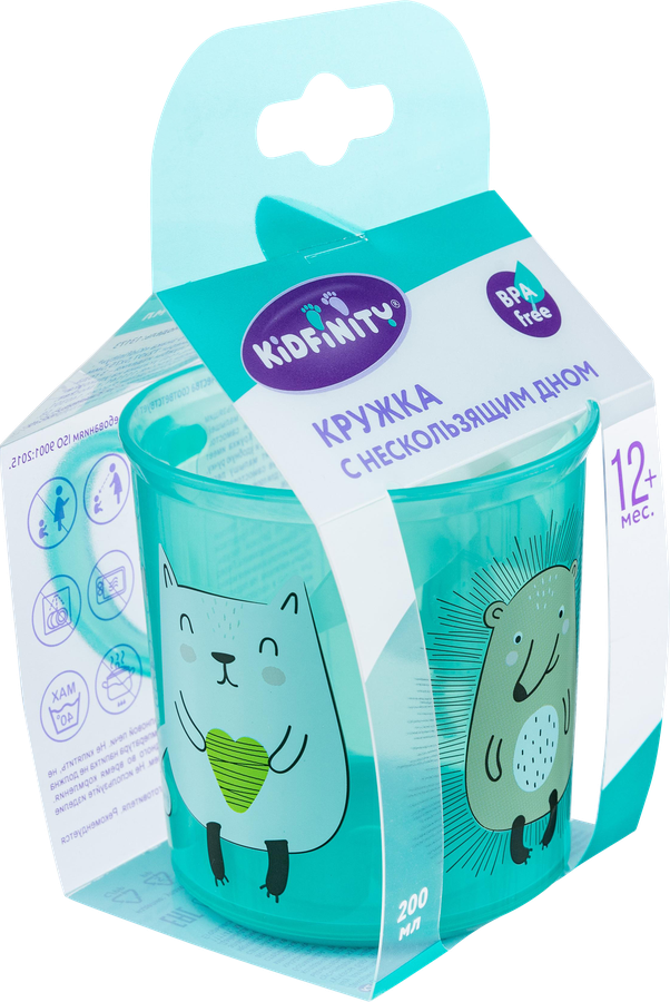 Кружка детская KIDFINITY 200мл, с декором и нескользящим дном, предпросмотр