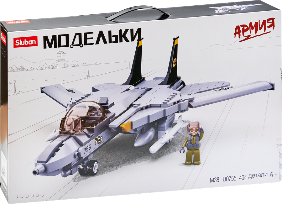Конструктор SLUBAN Истребитель, 521 деталь, Арт. M38-B0755/M38-B0891, предпросмотр