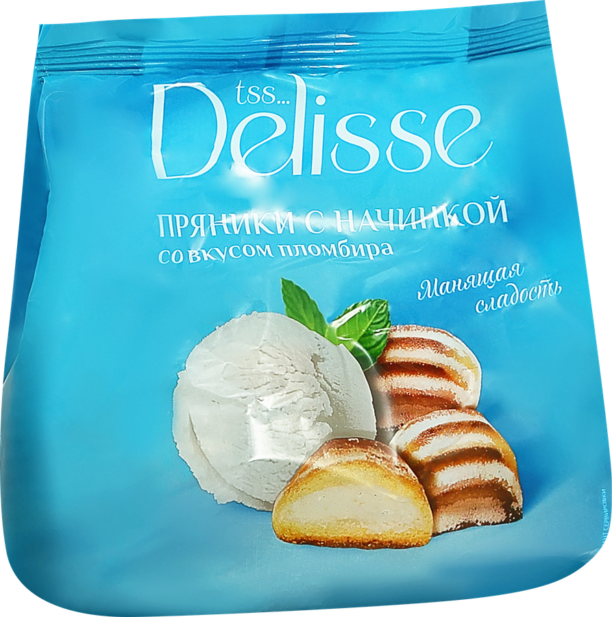 Пряники сырцовые DELISSE с начинкой со вкусом пломбира, 350г, превью