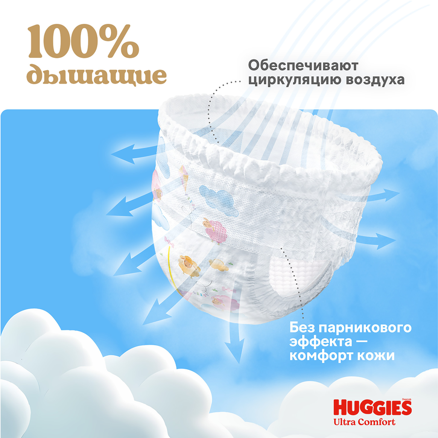 Подгузники-трусики для девочек HUGGIES Ultra Comfort 7, 17кг+, 34шт, превью