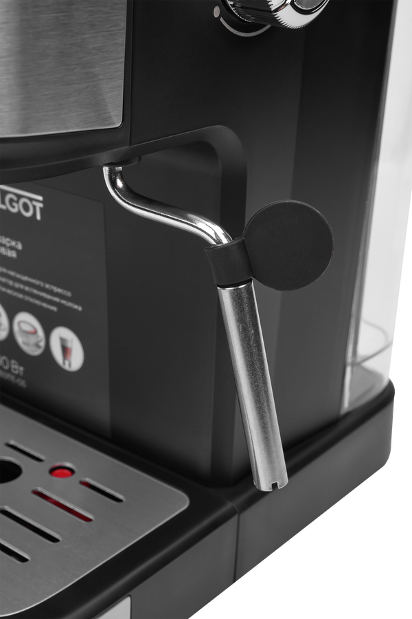 Кофеварка рожковая WELGOT Noir, 20 бар, 1100Вт, черная, Арт. CM8501TE-GS, предпросмотр