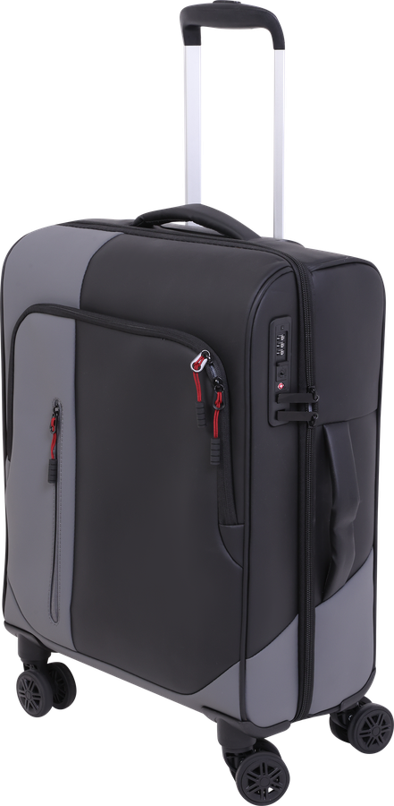 Чемодан INWIN р. S 20", черный, серый, Арт. JX2601-S, предпросмотр