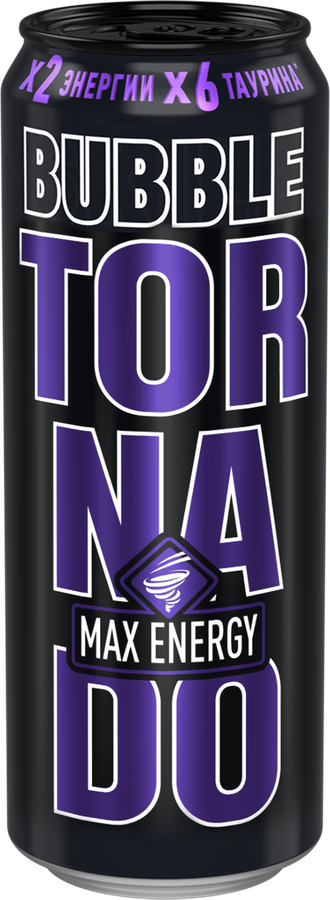 Напиток энергетический TORNADO Max Energy Bubble, 0.45л, превью