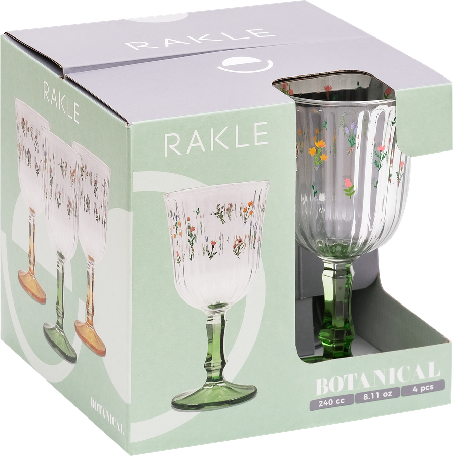 Набор бокалов RAKLE Botanical, стекло, 240мл, Арт. BTC112, 4шт, предпросмотр