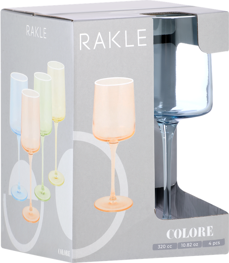 Набор бокалов RAKLE Colore, цвет голубой, стекло, 320мл, Арт. CLR229, 4шт, превью