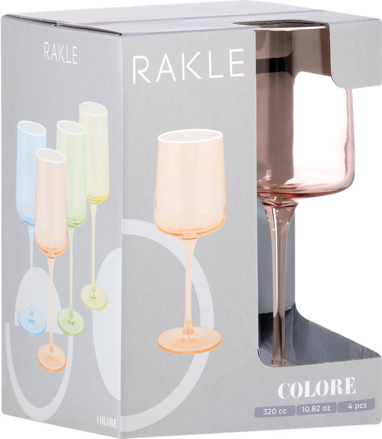 Набор бокалов RAKLE Colore, цвет розовый, стекло, 320мл, Арт. CLR229, 4шт, предпросмотр
