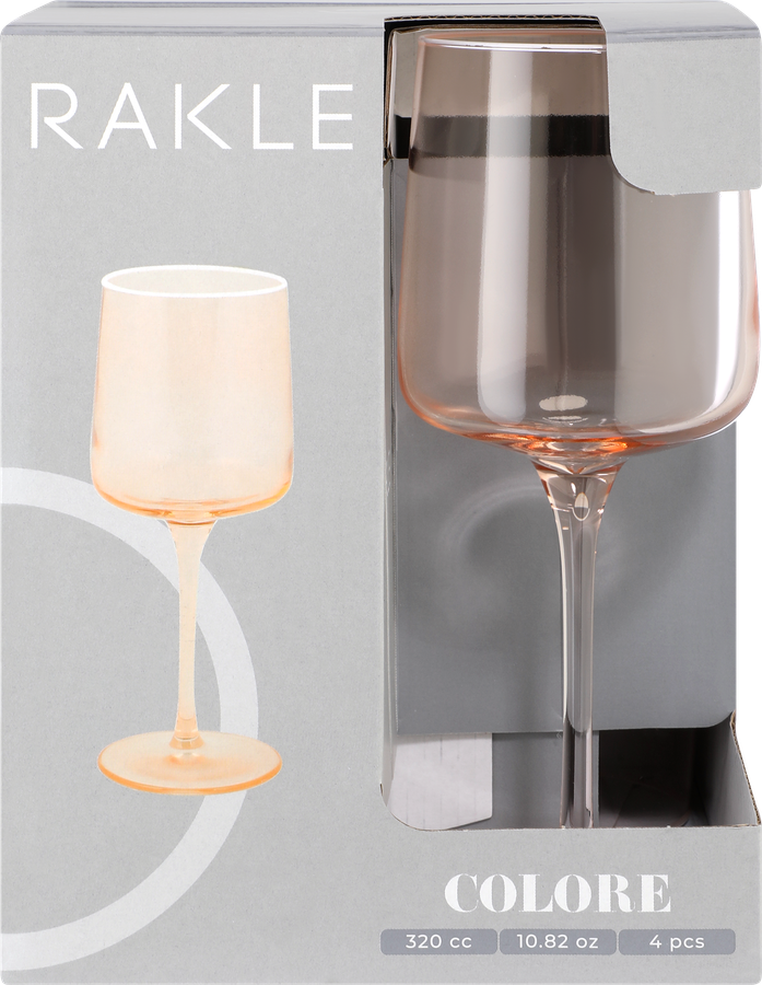 Набор бокалов RAKLE Colore, цвет розовый, стекло, 320мл, Арт. CLR229, 4шт, превью