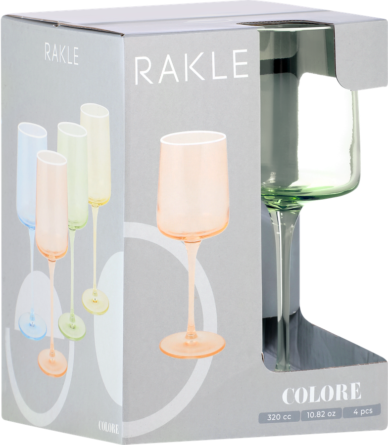 Набор бокалов RAKLE Colore, цвет зеленый, стекло, 320мл, Арт. CLR229, 4шт, превью