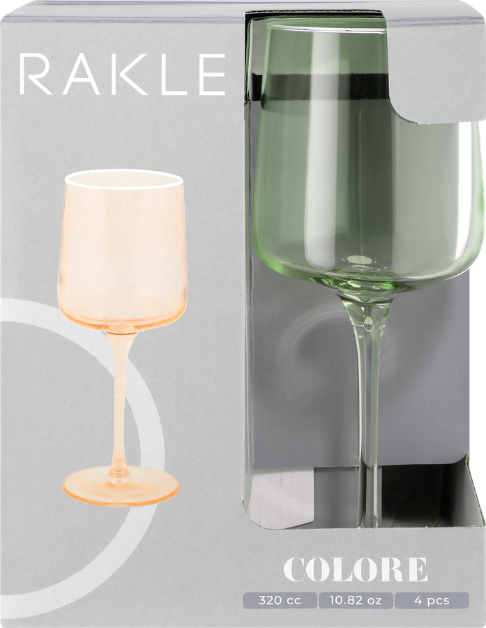 Набор бокалов RAKLE Colore, цвет зеленый, стекло, 320мл, Арт. CLR229, 4шт, предпросмотр