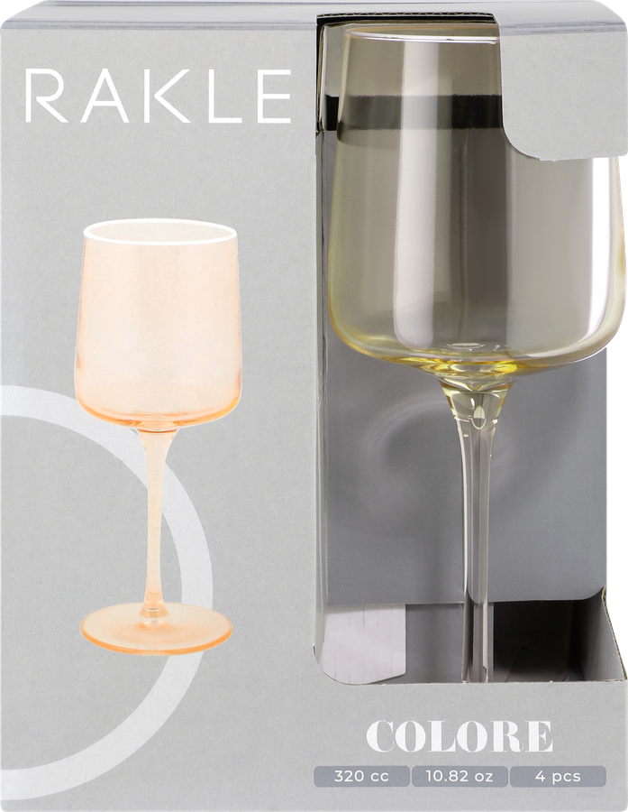 Набор бокалов RAKLE Colore, цвет желтый, стекло, 320мл, Арт. CLR229, 4шт, предпросмотр