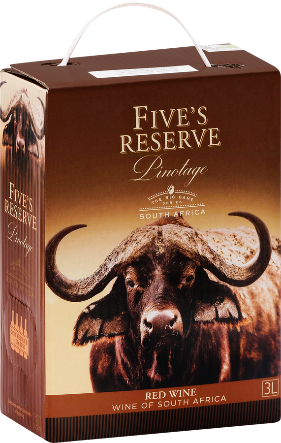Вино FIVE'S RESERVE Pinotage красное сухое, 3л, предпросмотр