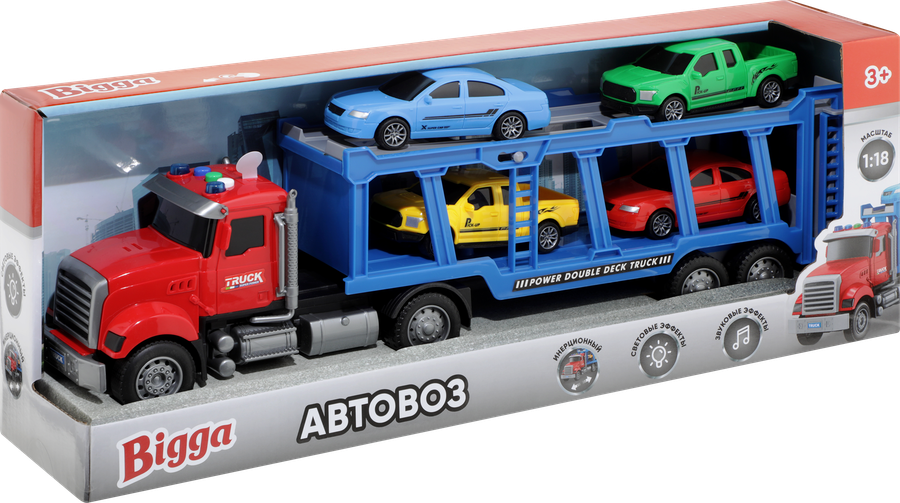 Набор игровой BIGGA Автовоз инерционный со световыми и звуковыми эффектами, Арт. TFC1657748, превью