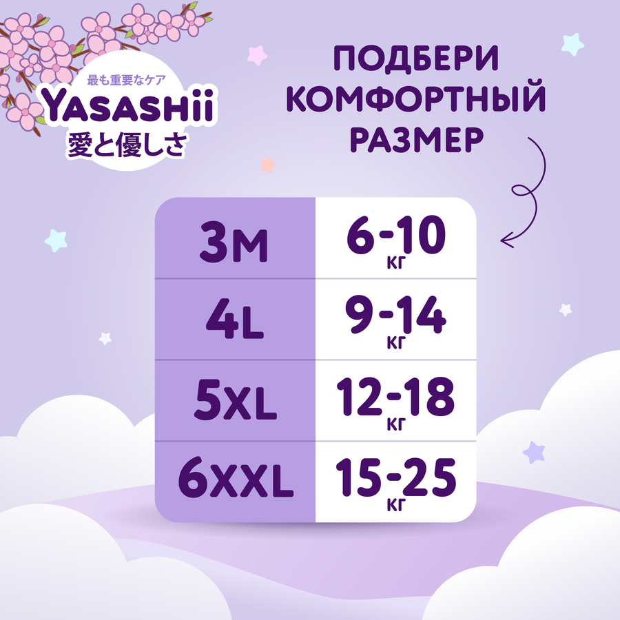 Подгузники-трусики YASASHII 3М 6–10кг, 52шт, превью