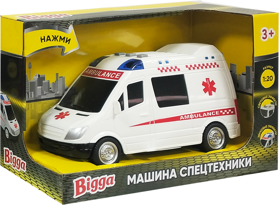 Игрушка BIGGA Машина cпецтехники со световыми и звуковыми эффектами, в ассортименте, предпросмотр