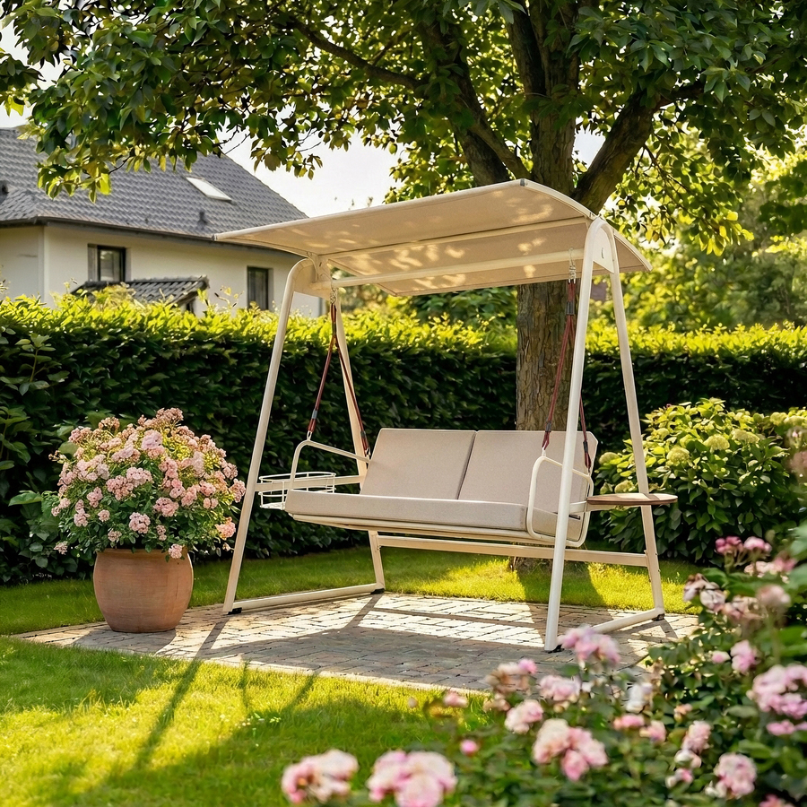 Качели 3-х местные GIARDINO CLUB 205х110х178см, с подставкой, Арт.HS-LT-A, превью