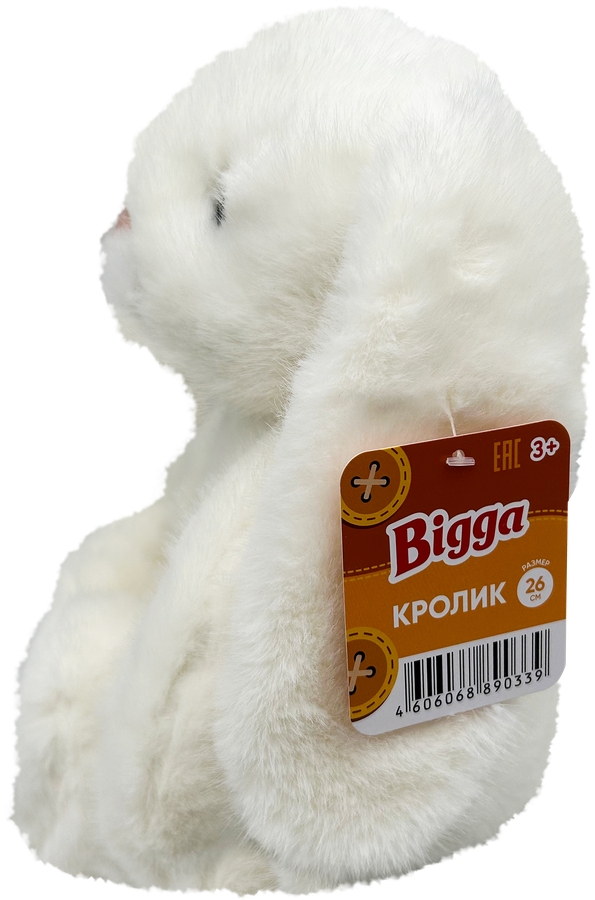 Игрушка мягкая BIGGA Кролик, 26см, Арт. M2419726B, M2419726W, превью