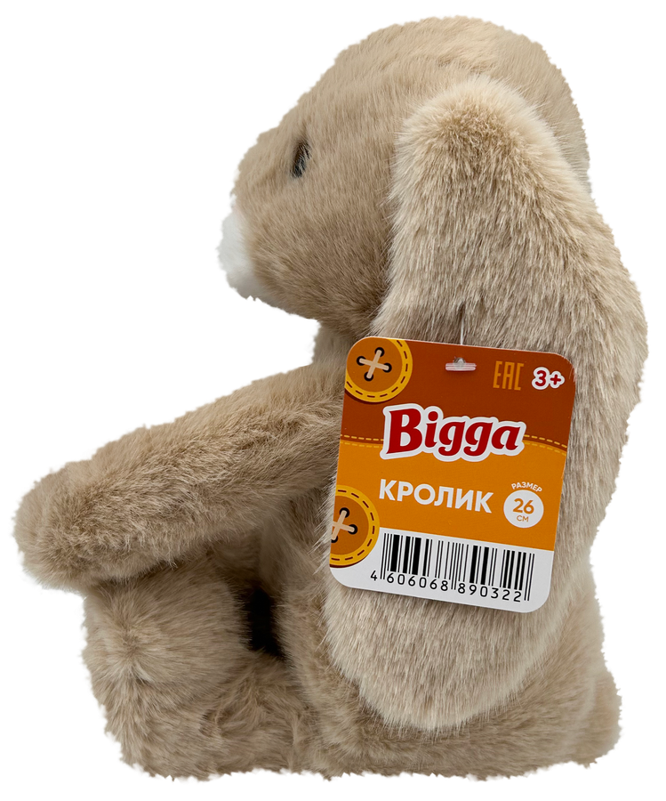 Игрушка мягкая BIGGA Кролик, 26см, Арт. M2419726B, M2419726W, превью