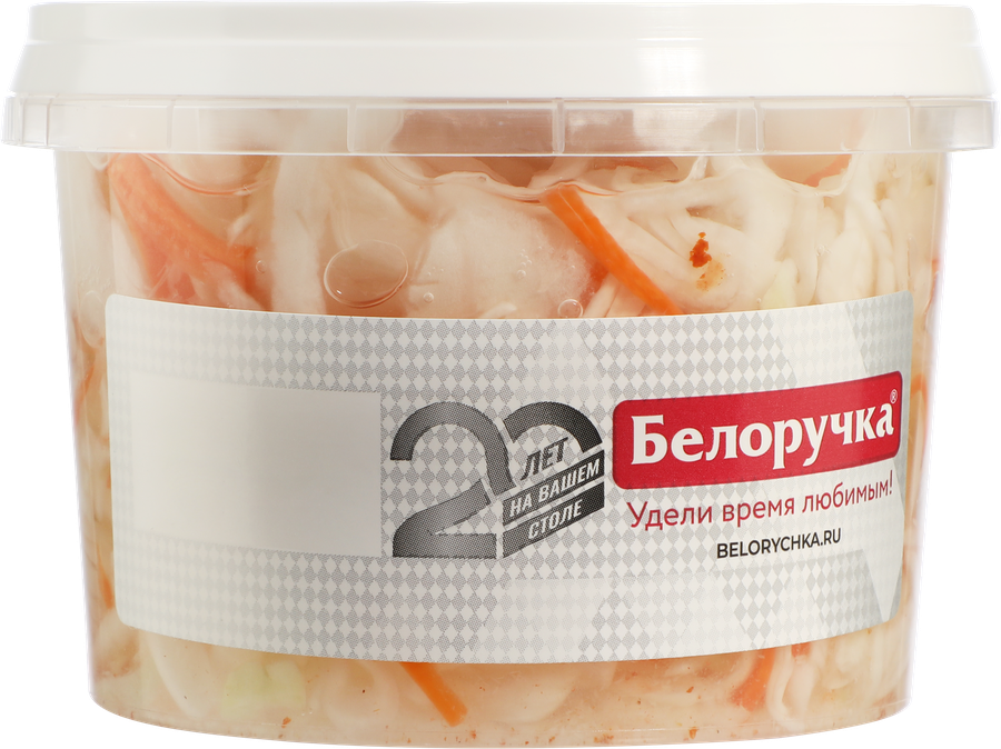Капуста квашеная БЕЛОРУЧКА с морковью и хреном, 250г, превью
