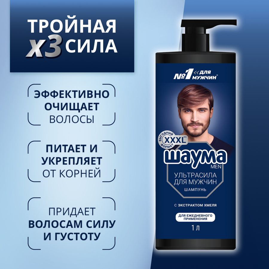 Шампунь ШАУМА Men Ультрасила, 1000мл, превью