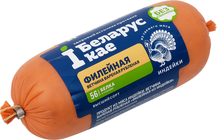 Ветчина IБЕЛАРУСКАЕ Филейная из индейки рубленая, высший сорт, 400г, предпросмотр